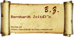 Bernhardt Zoltán névjegykártya